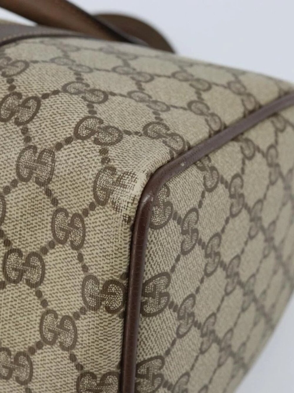 GUCCI GG Supreme Web Sherry Line Boston Bag PVC Beige Gold 40 02 007 Auth ARZ201 - Picture 4 of 16